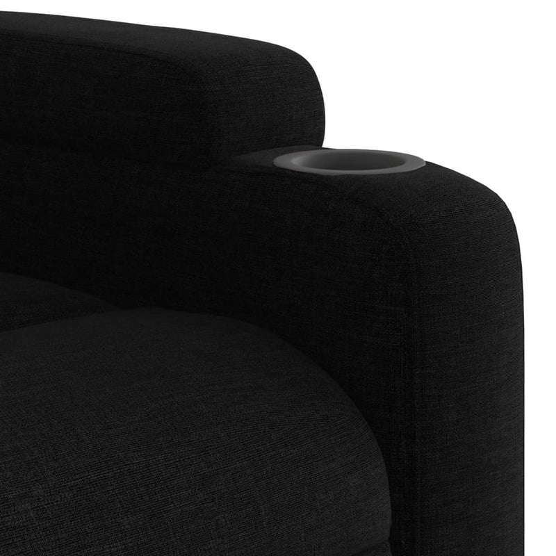 Massage Recliner Chair Black Fabric