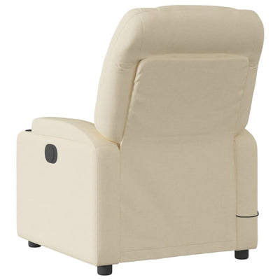 Electric Massage Recliner Chair Cream Fabric