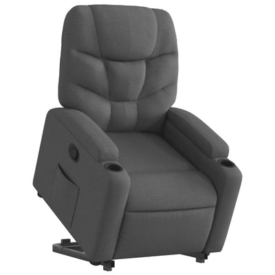 Stand up Recliner Chair Dark Grey Fabric