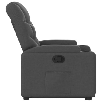 Stand up Recliner Chair Dark Grey Fabric