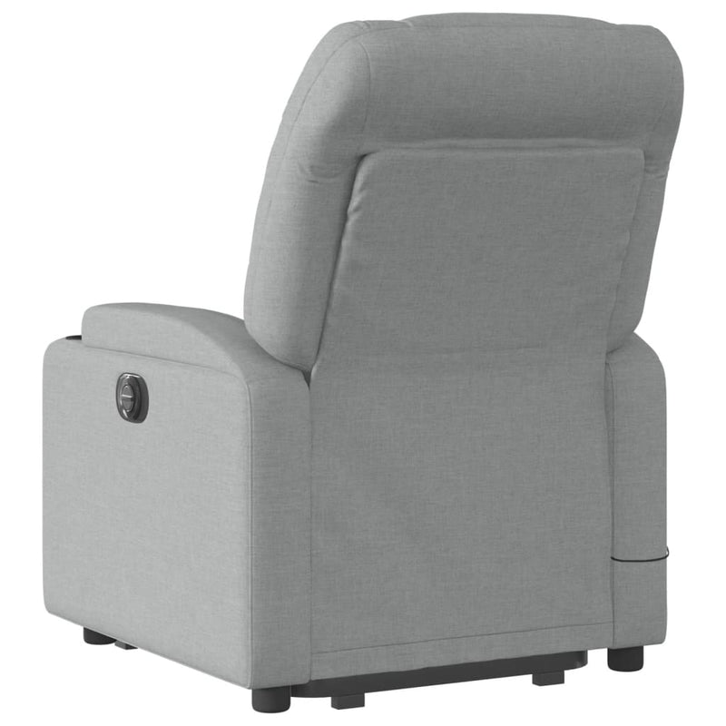 Stand up Massage Recliner Chair Light Grey Fabric