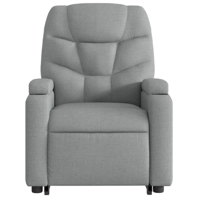 Stand up Massage Recliner Chair Light Grey Fabric