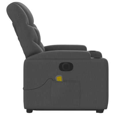 Electric Stand up Massage Recliner Chair Dark Grey Fabric