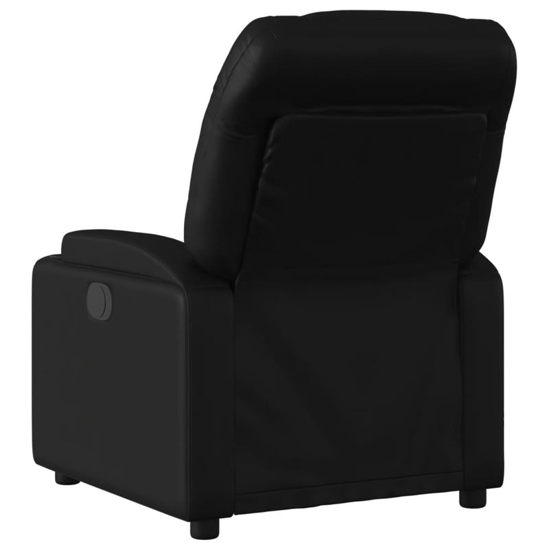 Electric Recliner Chair Black Faux Leather