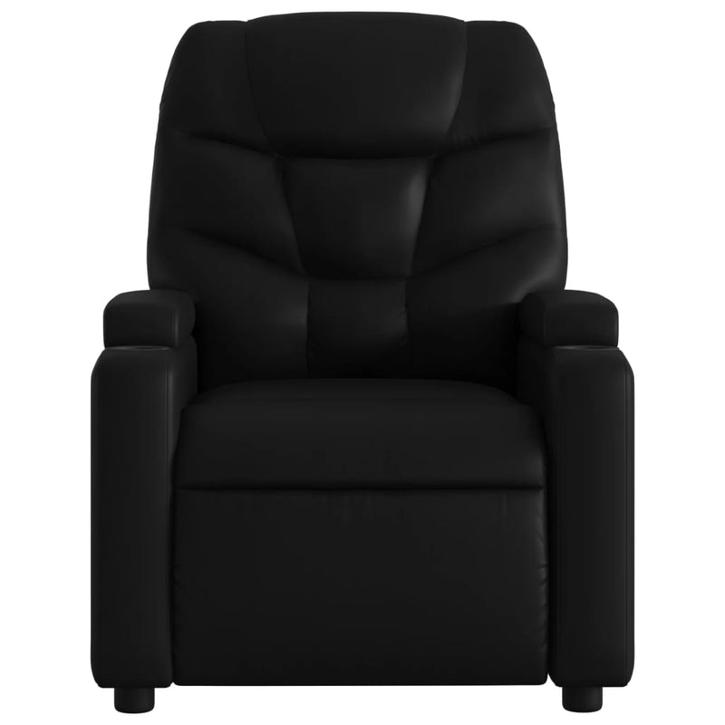 Electric Recliner Chair Black Faux Leather