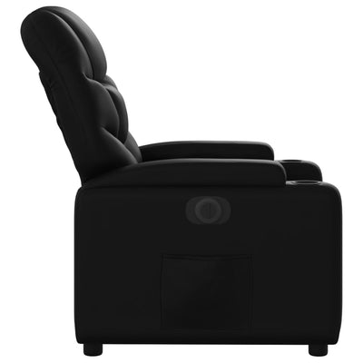 Electric Recliner Chair Black Faux Leather