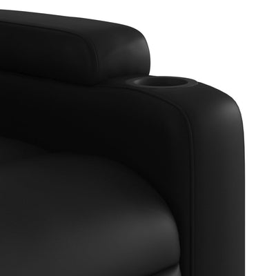 Electric Recliner Chair Black Faux Leather