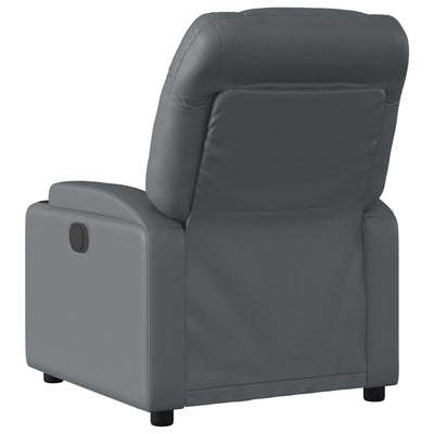 Electric Massage Recliner Chair Grey Faux Leather