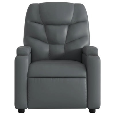 Electric Massage Recliner Chair Grey Faux Leather