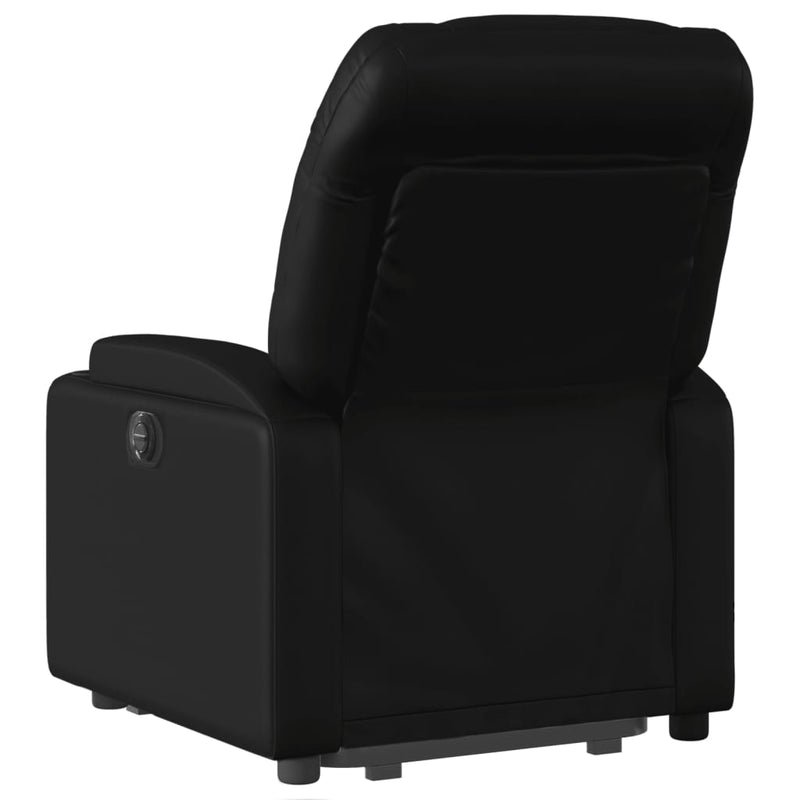 Electric Stand up Massage Recliner Chair Black Faux Leather