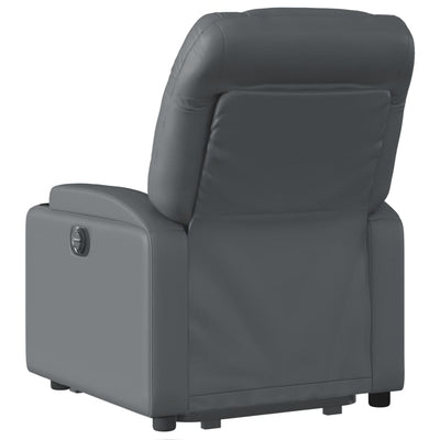 Electric Stand up Massage Recliner Chair Grey Faux Leather