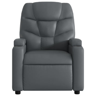 Electric Stand up Massage Recliner Chair Grey Faux Leather