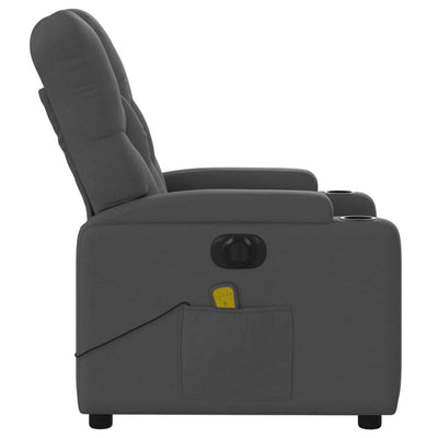 Electric Massage Recliner Chair Dark Grey Fabric