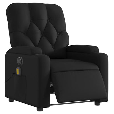 Electric Massage Recliner Chair Black Faux Leather