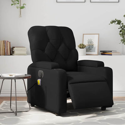 Electric Massage Recliner Chair Black Faux Leather