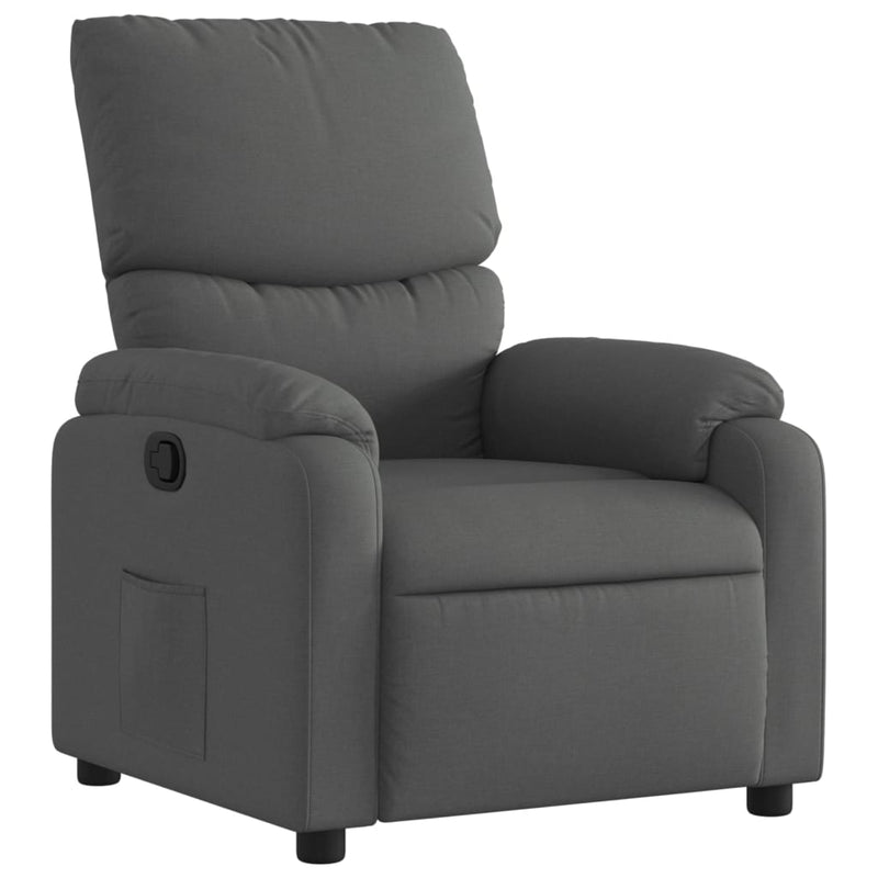 Recliner Chair Dark Grey Fabric