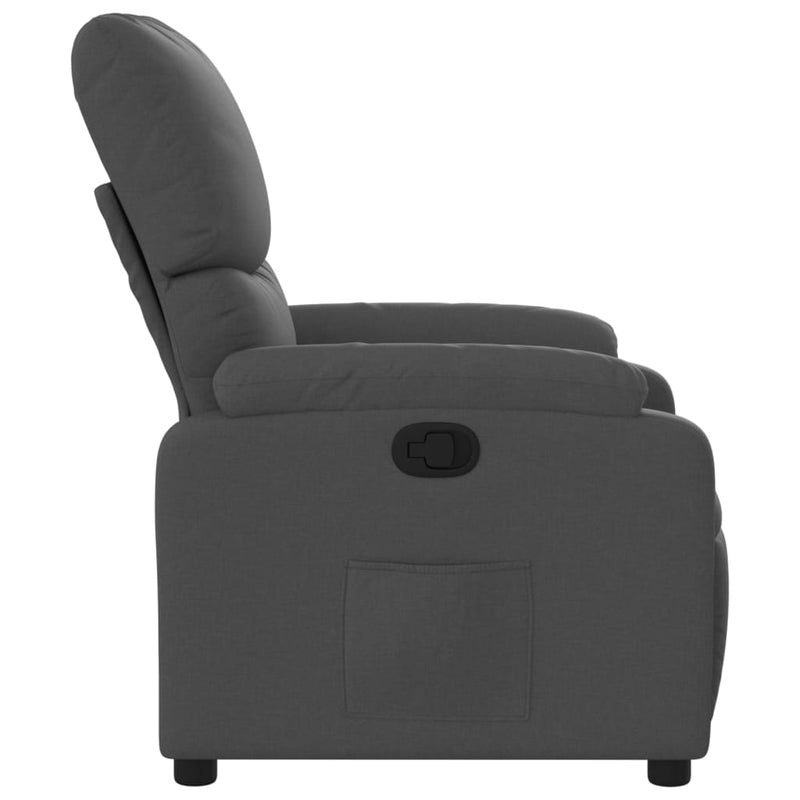 Recliner Chair Dark Grey Fabric