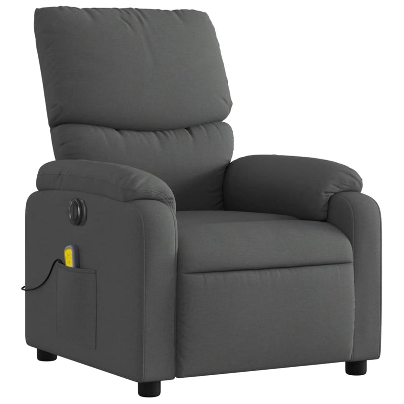 Electric Massage Recliner Chair Dark Grey Fabric