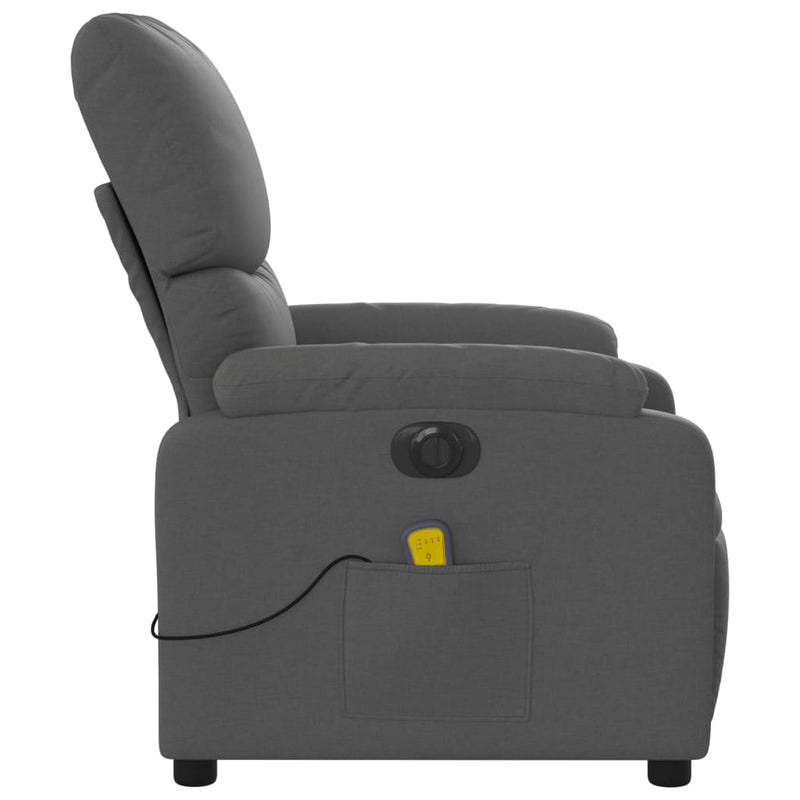 Electric Massage Recliner Chair Dark Grey Fabric