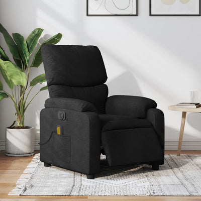 Electric Massage Recliner Chair Black Fabric