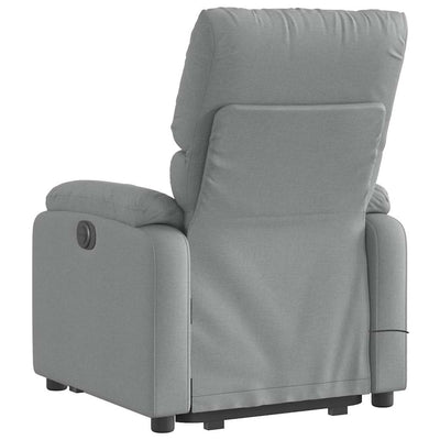 Stand up Massage Recliner Chair Light Grey Fabric