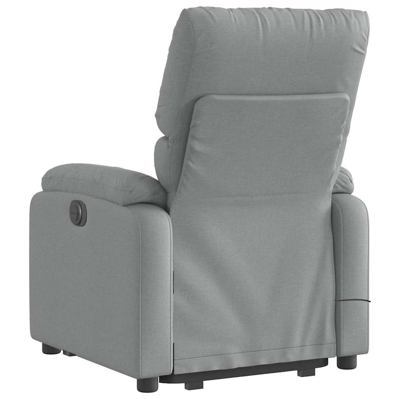 Stand up Massage Recliner Chair Light Grey Fabric