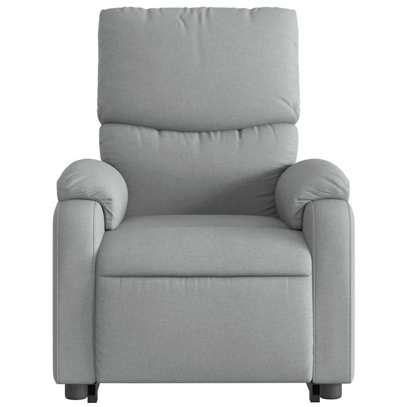 Stand up Massage Recliner Chair Light Grey Fabric