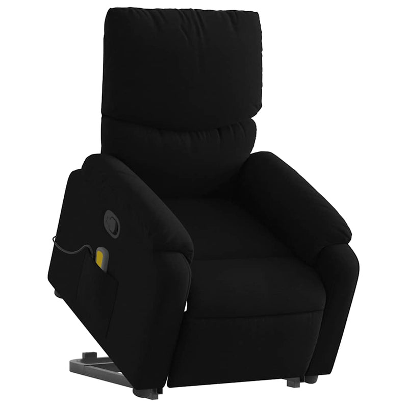 Stand up Massage Recliner Chair Black Fabric