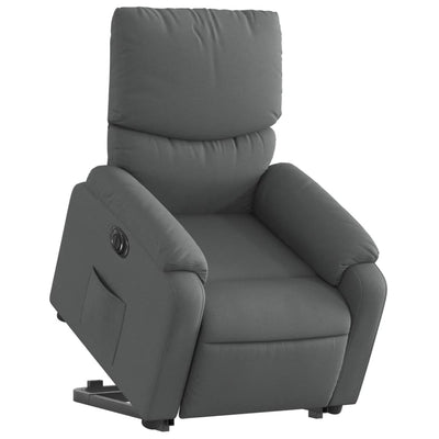 Electric Stand up Recliner Chair Dark Grey Fabric