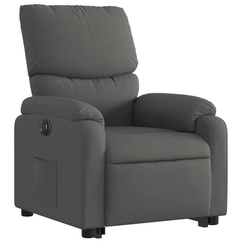 Electric Stand up Recliner Chair Dark Grey Fabric