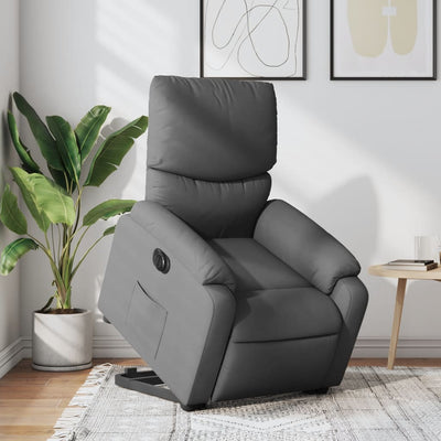 Electric Stand up Recliner Chair Dark Grey Fabric