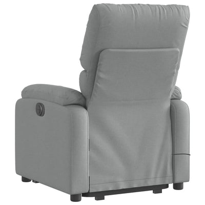 Electric Stand up Massage Recliner Chair Light Grey Fabric