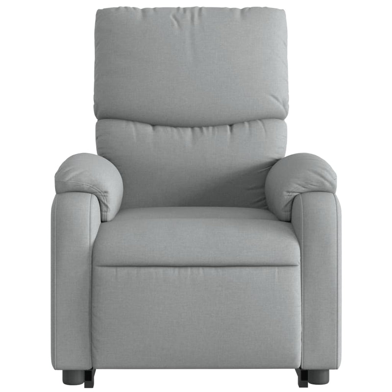 Electric Stand up Massage Recliner Chair Light Grey Fabric