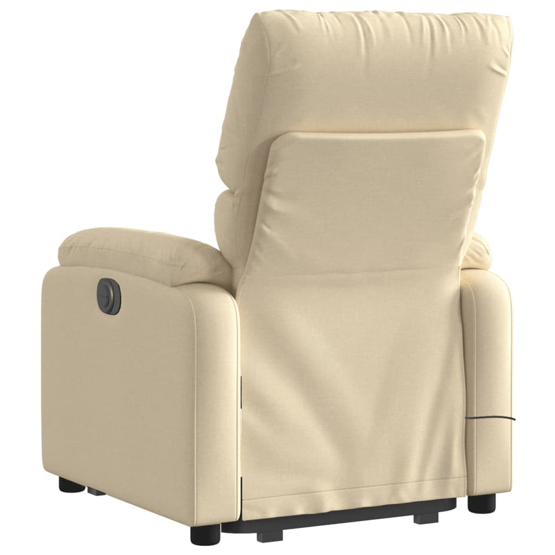 Electric Stand up Massage Recliner Chair Cream Fabric