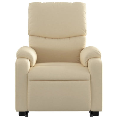 Electric Stand up Massage Recliner Chair Cream Fabric