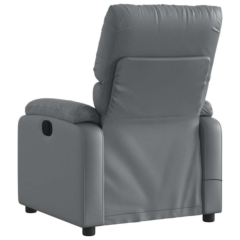 Electric Massage Recliner Chair Grey Faux Leather