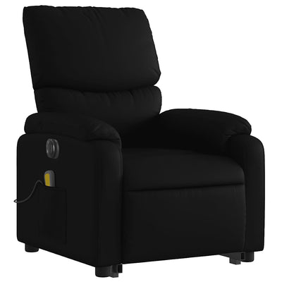 Electric Stand up Massage Recliner Chair Black Faux Leather