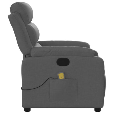 Massage Recliner Chair Dark Grey Fabric