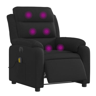 Electric Massage Recliner Chair Black Fabric