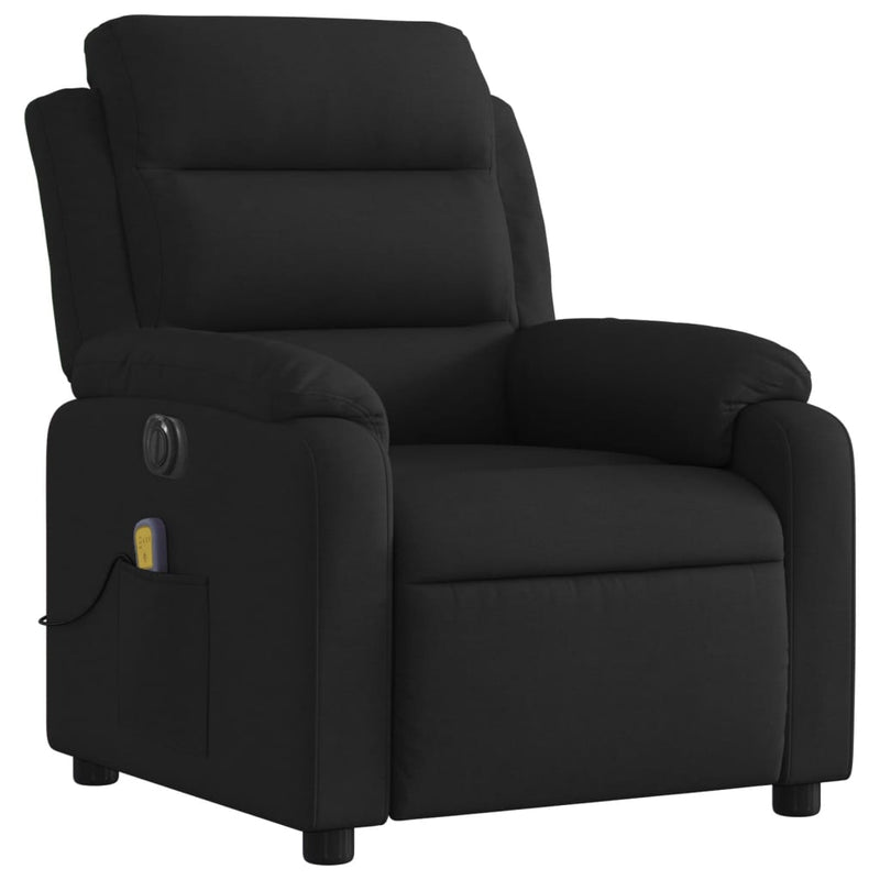 Electric Massage Recliner Chair Black Fabric