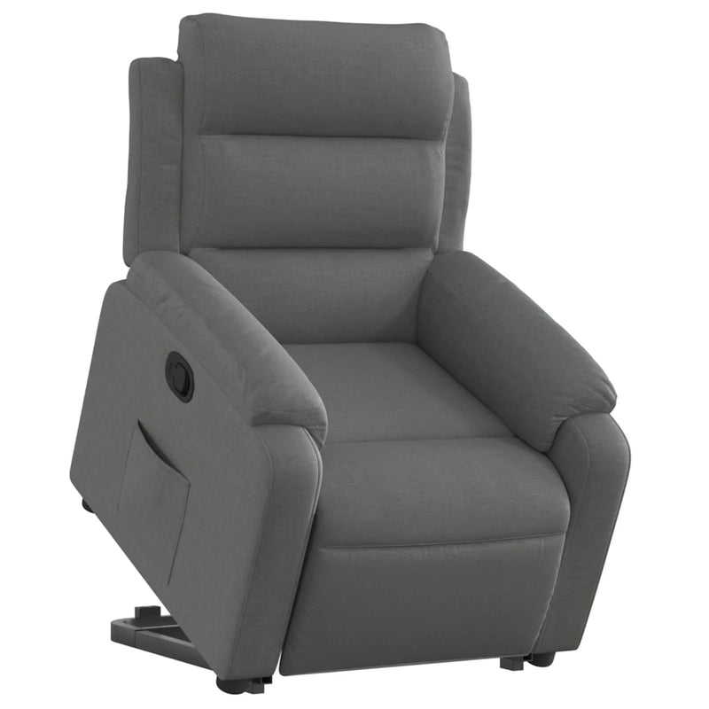 Stand up Recliner Chair Dark Grey Fabric