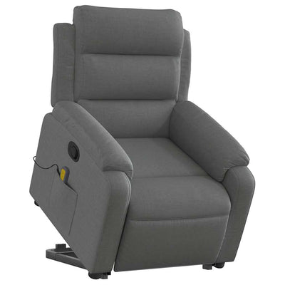 Stand up Massage Recliner Chair Dark Grey Fabric