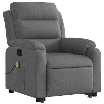 Stand up Massage Recliner Chair Dark Grey Fabric