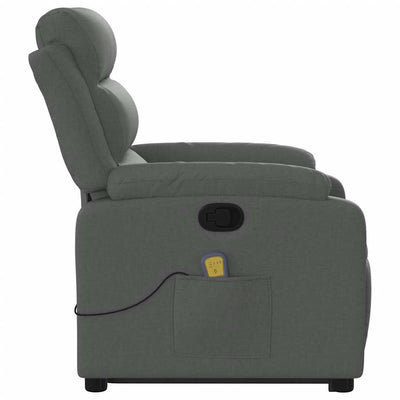 Stand up Massage Recliner Chair Dark Grey Fabric