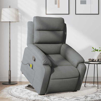 Stand up Massage Recliner Chair Dark Grey Fabric