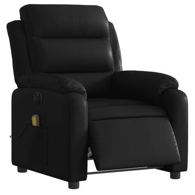 Electric Massage Recliner Chair Black Faux Leather