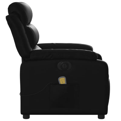 Electric Massage Recliner Chair Black Faux Leather