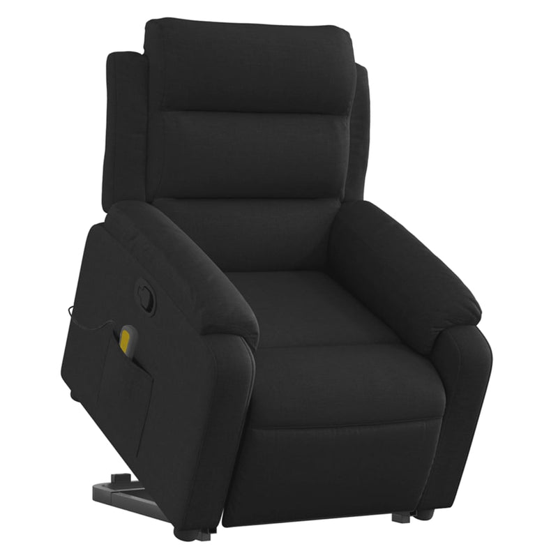 Stand up Massage Recliner Chair Black Faux Leather