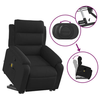 Stand up Massage Recliner Chair Black Faux Leather