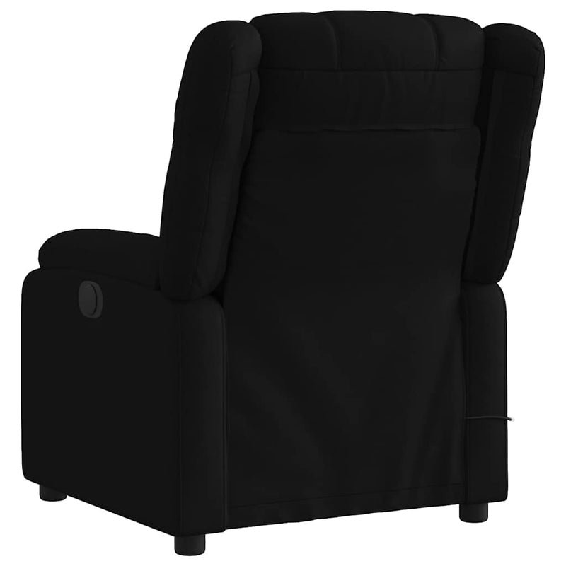 Massage Recliner Chair Black Fabric